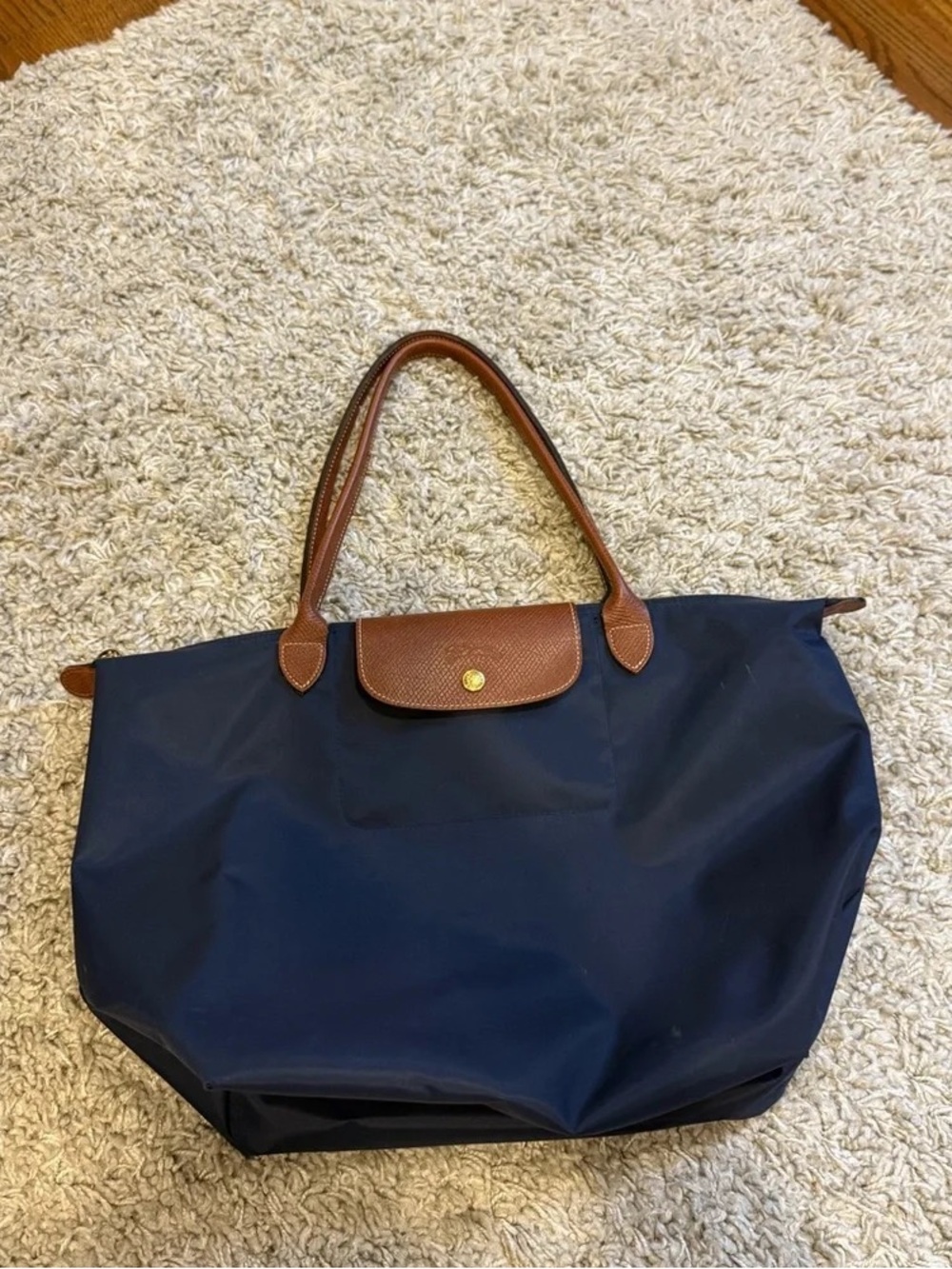 Longchamp Navy Blue Tote Bag M